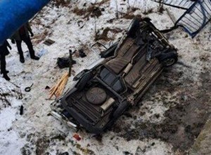 Полицейские и медики спасли пьяного водителя иномарки, упавшей с моста в Чувашии
