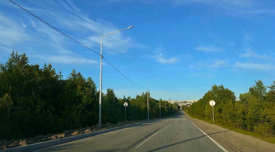 Завершено устройство освещения на подъезде к пристани Абрам-Мыс