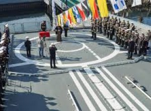 Экипаж фрегата Адмирал флота Касатонов отметил пятилетие со дня подъема Военно-морского флага