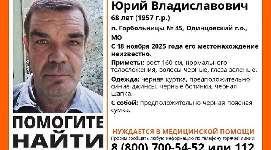 В Одинцовском округе ищут пропавшего пенсионера